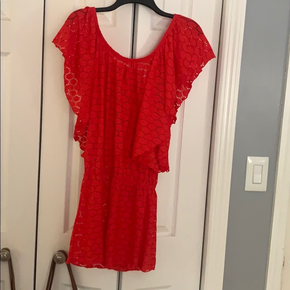 Red beach cover up